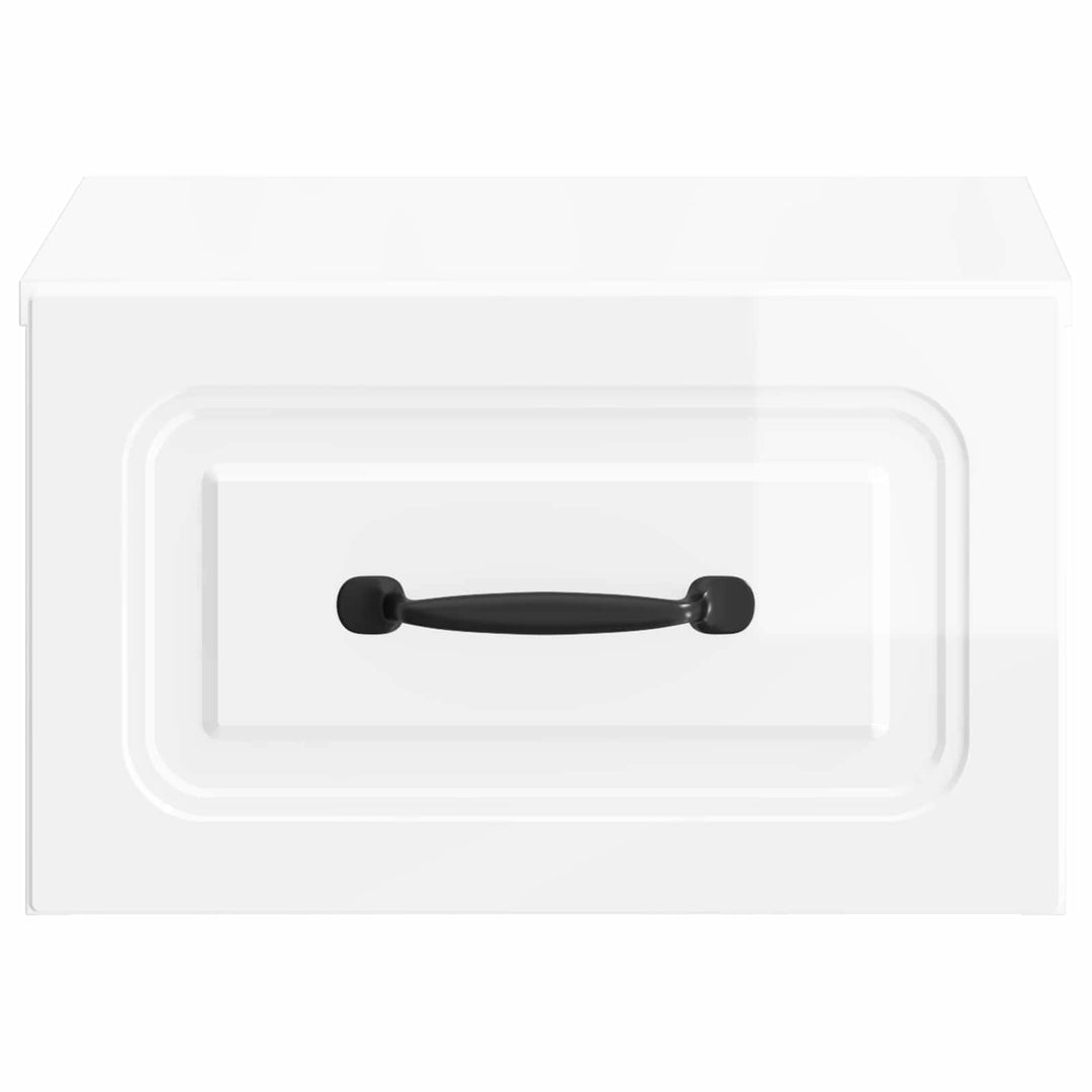 Væghængt Natbord 2 pcs Hvid højglans 34,5 x 33 x 20 cm
