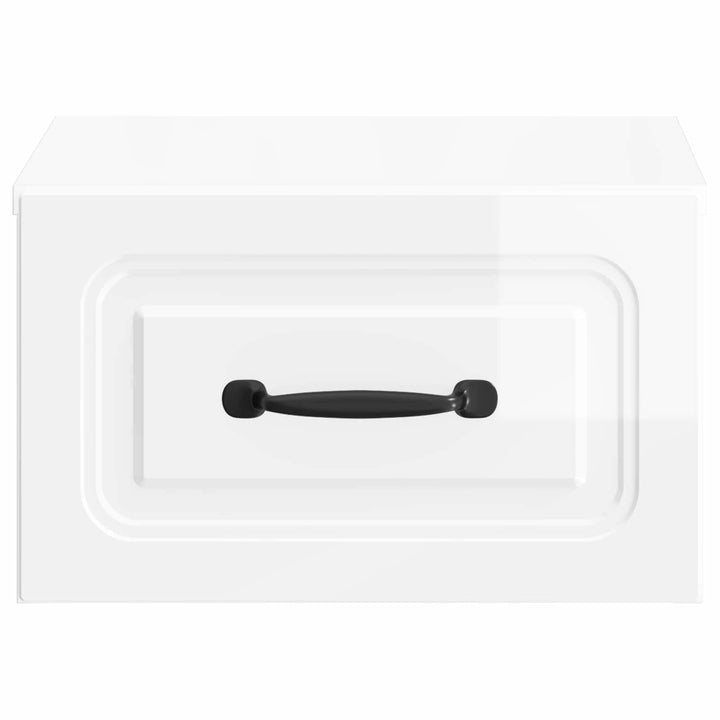 Væghængt Natbord 2 pcs Hvid højglans 34,5 x 33 x 20 cm