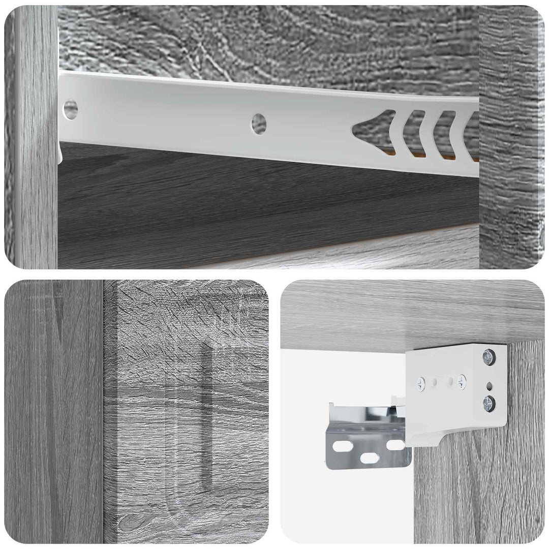 Væghængt Natbord 2 pcs Grå sonoma-eg 34,5 x 33 x 20 cm