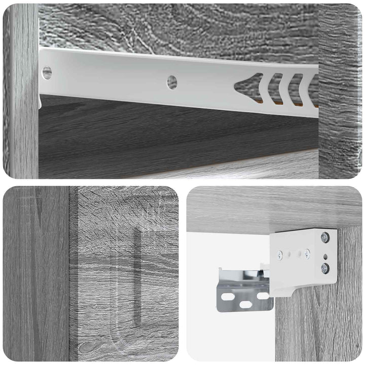 Væghængt Natbord 2 pcs Grå sonoma-eg 34,5 x 33 x 20 cm
