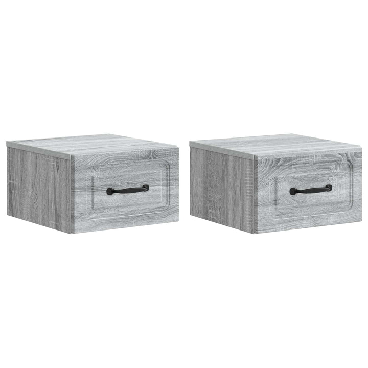 Væghængt Natbord 2 pcs Grå sonoma-eg 34,5 x 33 x 20 cm