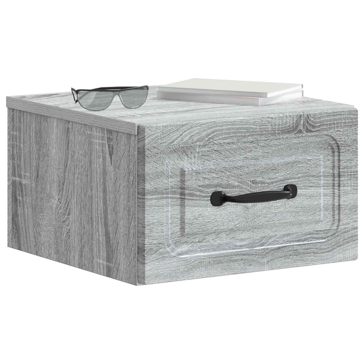 Væghængt Natbord 2 pcs Grå sonoma-eg 34,5 x 33 x 20 cm