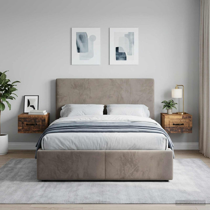 Væghængt Natbord med skuffe 2 pcs Gammelt træ 34,5 x 33 x 20 cm