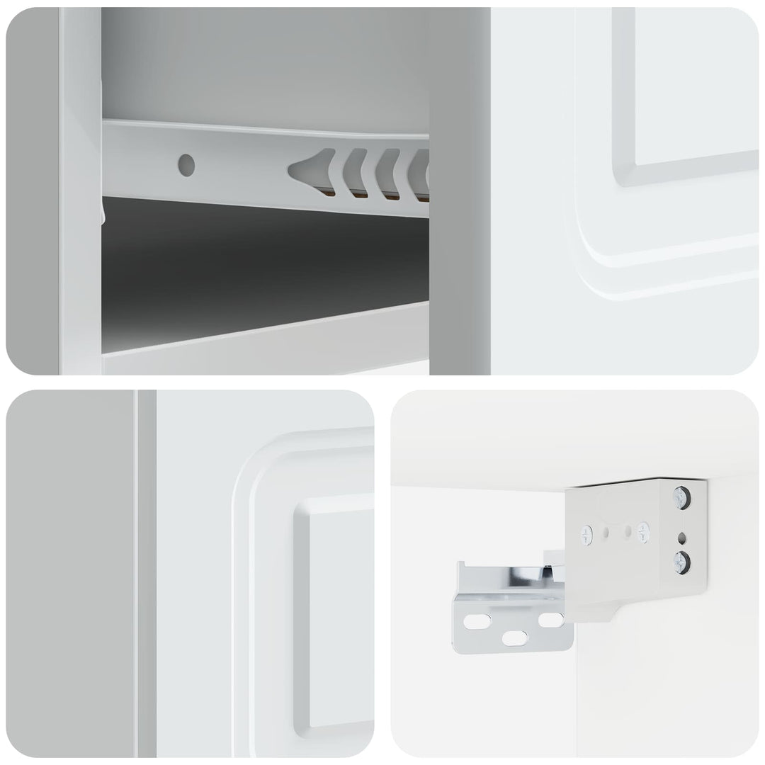 Væghængt Natbord 2 pcs Hvid 49 x 34,5 x 20 cm Konstrueret træ
