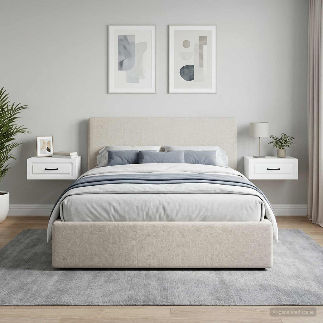 Væghængt Natbord 2 pcs Hvid 49 x 34,5 x 20 cm Konstrueret træ