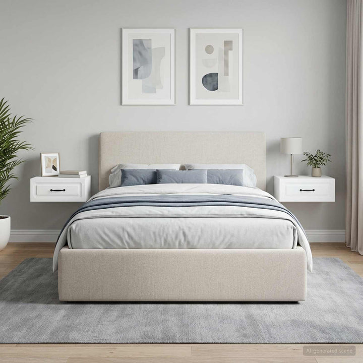 Væghængt Natbord 2 pcs Hvid 49 x 34,5 x 20 cm Konstrueret træ