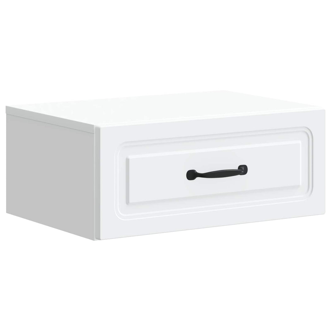 Væghængt Natbord 2 pcs Hvid 49 x 34,5 x 20 cm Konstrueret træ