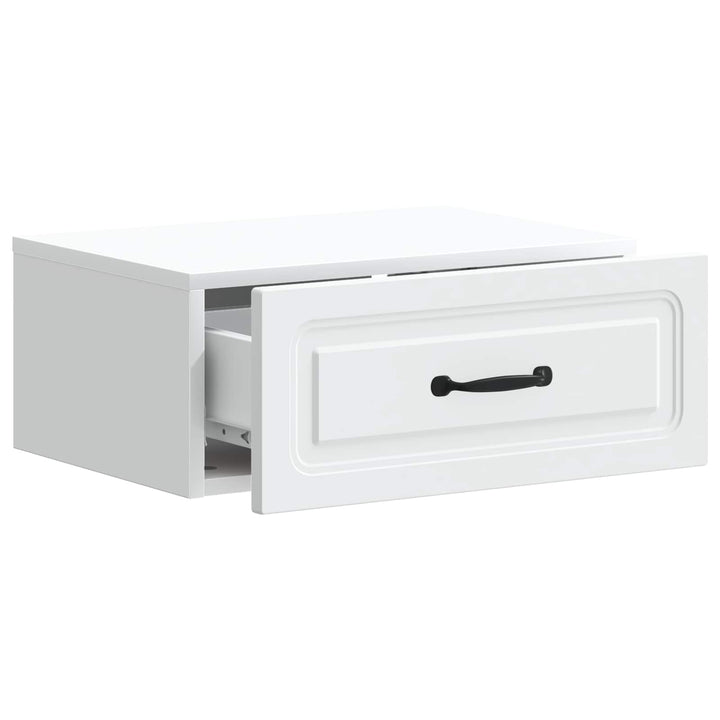 Væghængt Natbord 2 pcs Hvid 49 x 34,5 x 20 cm Konstrueret træ