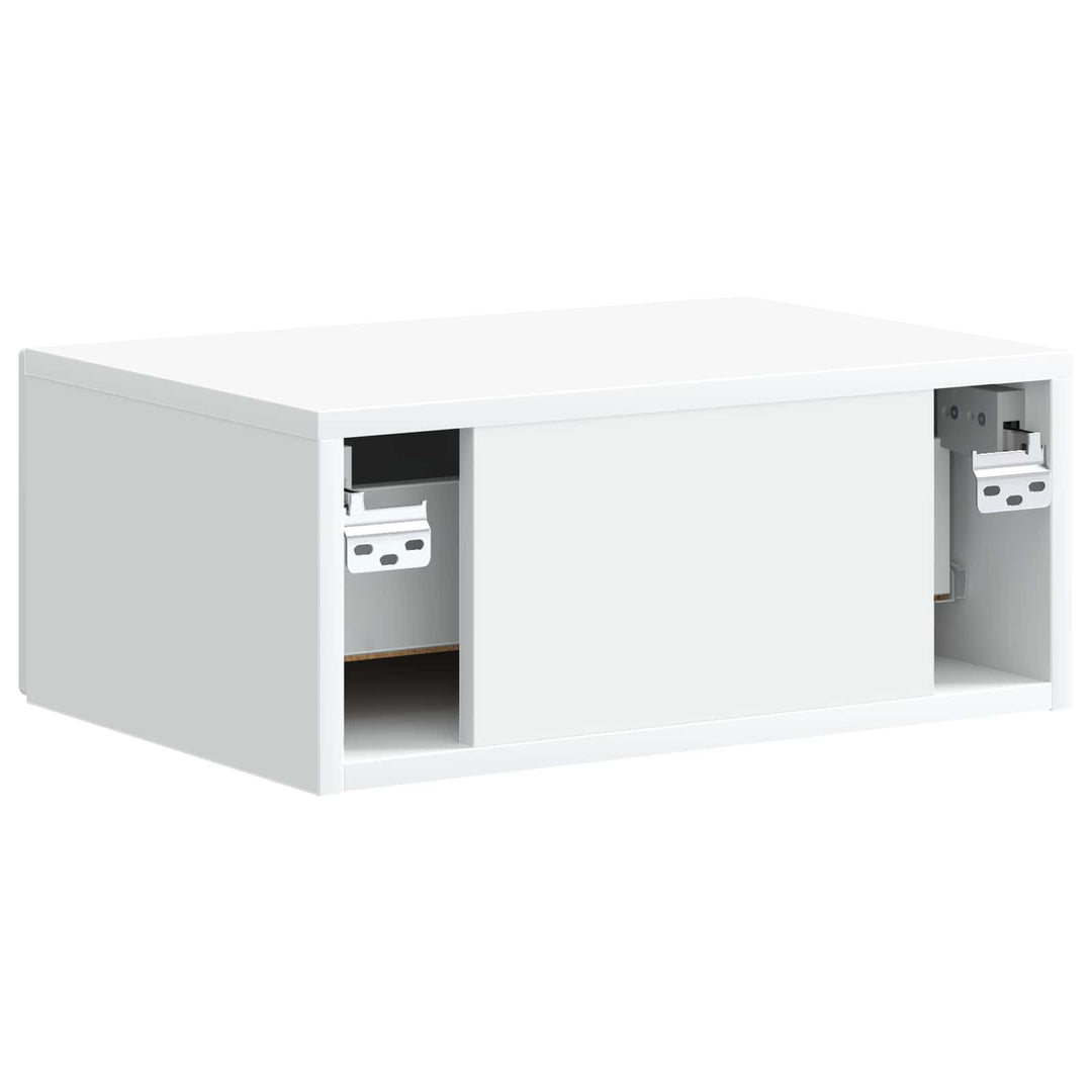 Væghængt Natbord 2 pcs Hvid 49 x 34,5 x 20 cm Konstrueret træ