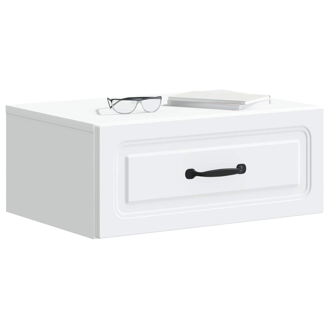 Væghængt Natbord 2 pcs Hvid 49 x 34,5 x 20 cm Konstrueret træ