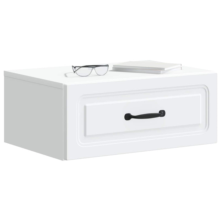 Væghængt Natbord 2 pcs Hvid 49 x 34,5 x 20 cm Konstrueret træ