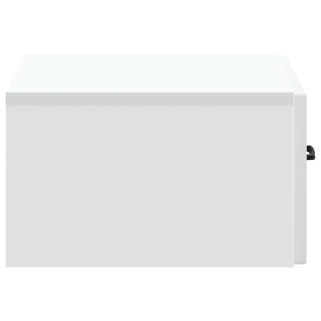 Væghængt Natbord 2 pcs Hvid 49 x 34,5 x 20 cm Konstrueret træ