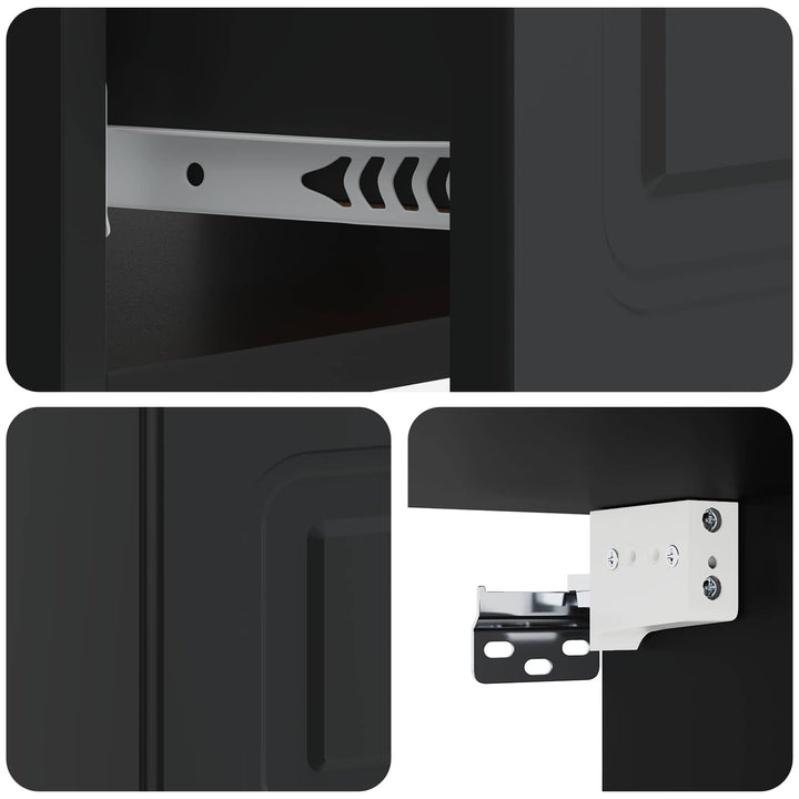 Væghængt Natbord 2 pcs Sort 49 x 34,5 x 20 cm Konstrueret træ