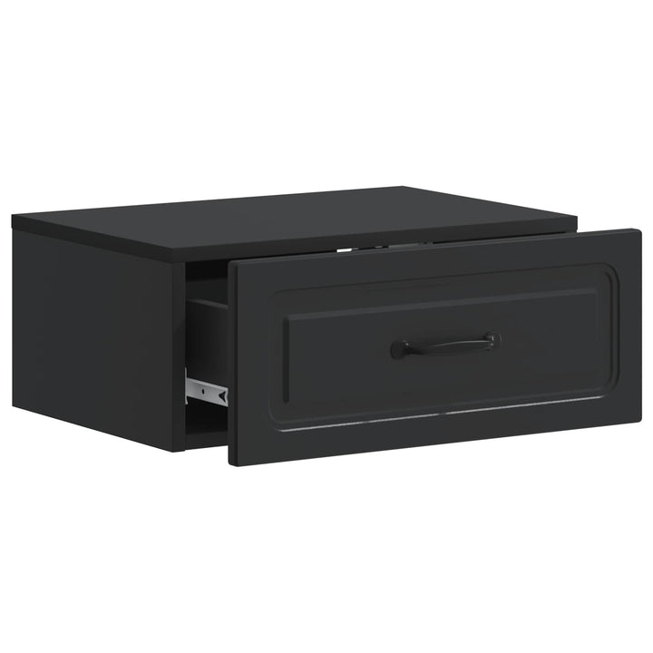 Væghængt Natbord 2 pcs Sort 49 x 34,5 x 20 cm Konstrueret træ