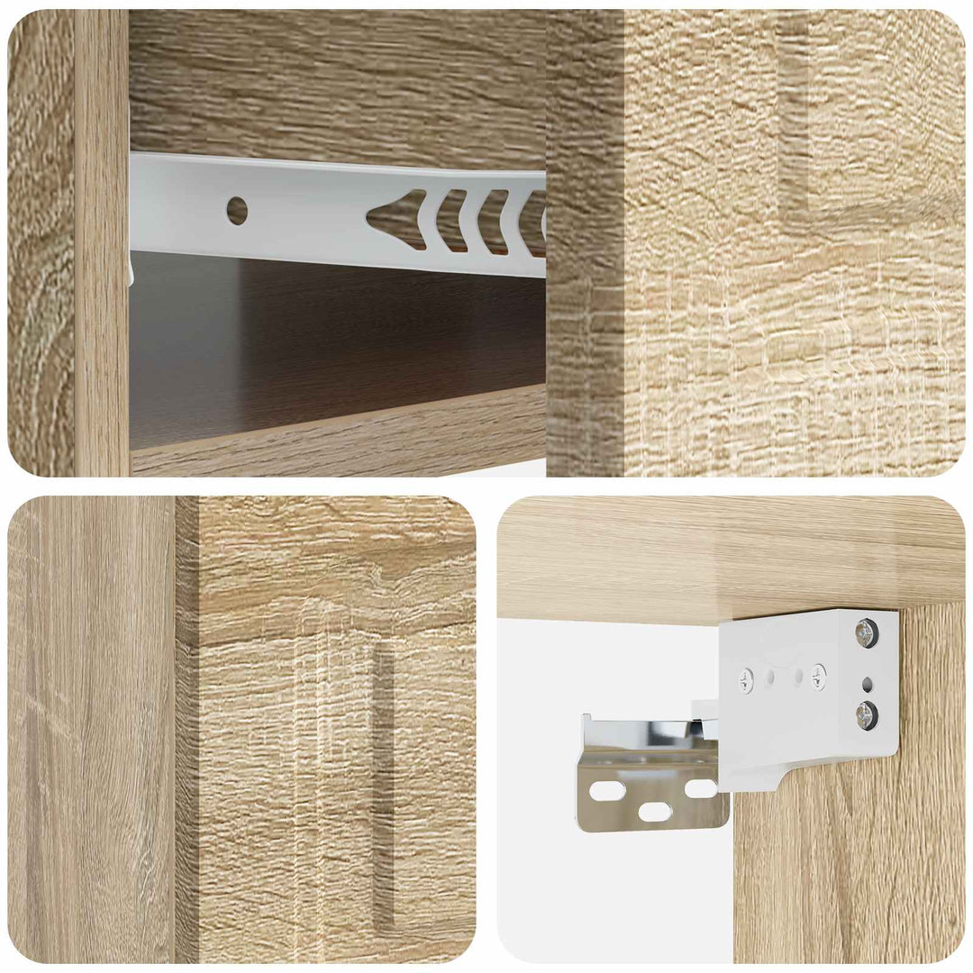 Væghængt Natbord Sonoma-eg 49 x 34,5 x 20 cm Konstrueret træ