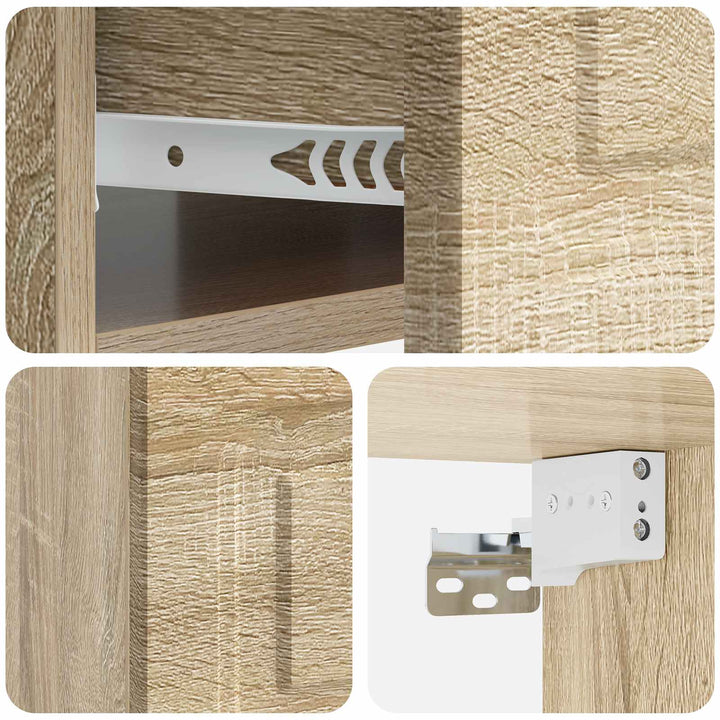 Væghængt Natbord Sonoma-eg 49 x 34,5 x 20 cm Konstrueret træ