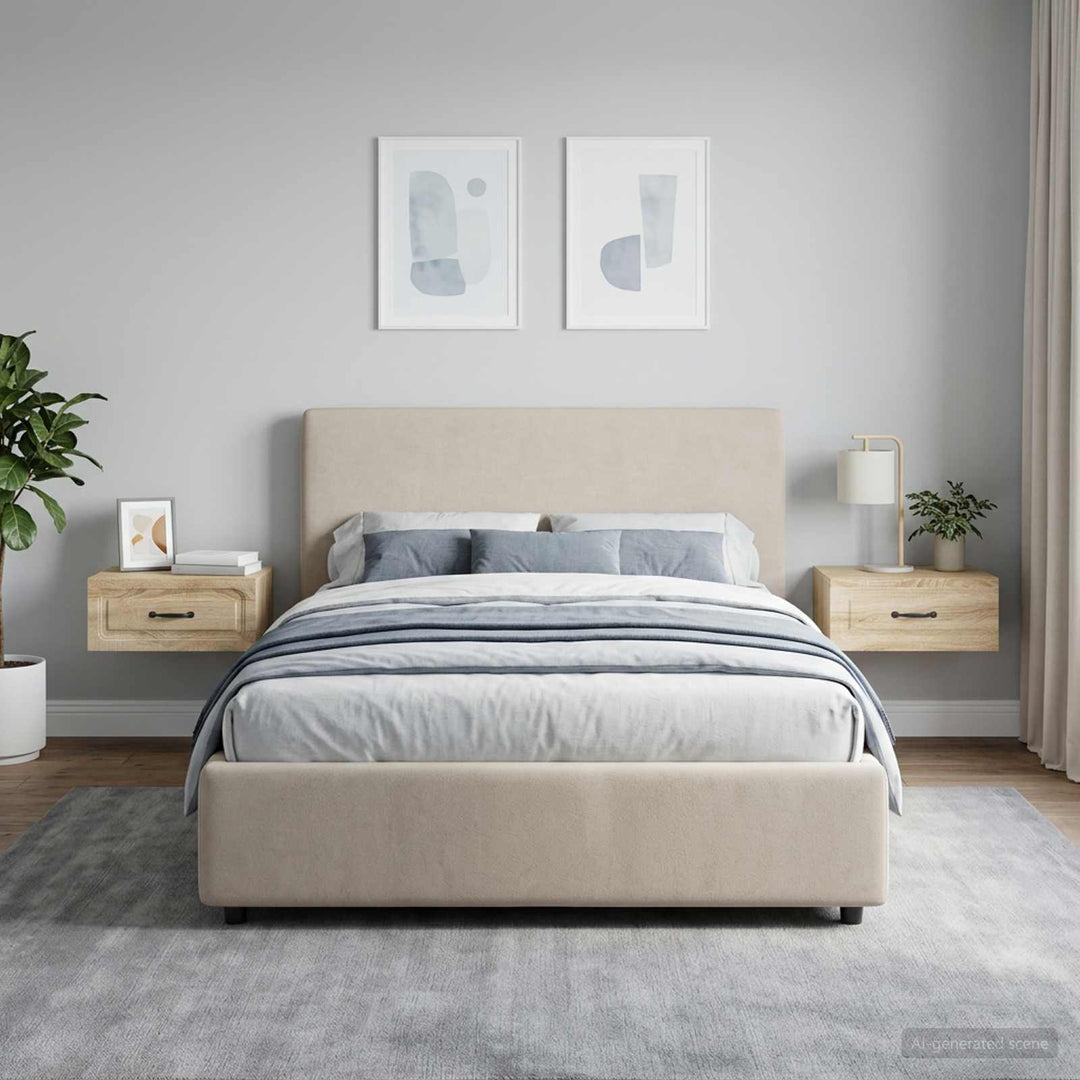 Væghængt Natbord med skuffe 2 pcs Sonoma-eg 49 x 34,5 x 20 cm