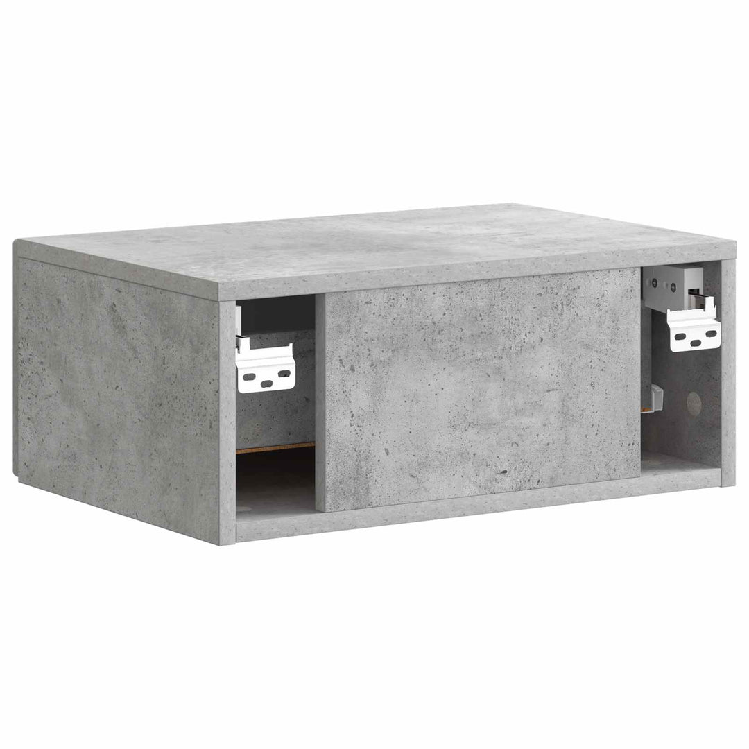 Væghængt Natbord Betongrå 49 x 34,5 x 20 cm Konstrueret træ