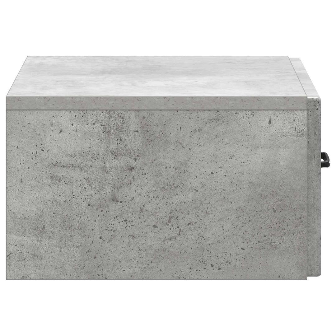 Væghængt Natbord Betongrå 49 x 34,5 x 20 cm Konstrueret træ