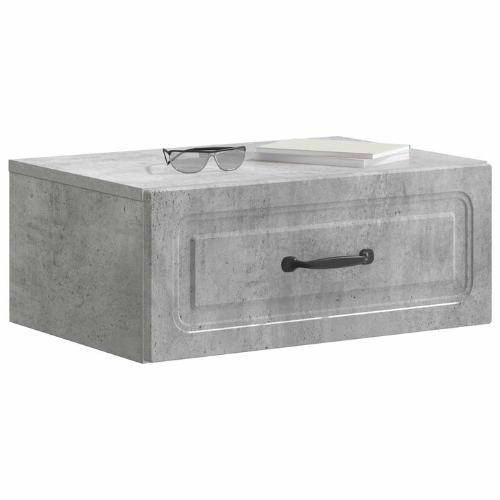 Væghængt Natbord med skuffe 2 pcs Betongrå 49 x 34,5 x 20 cm