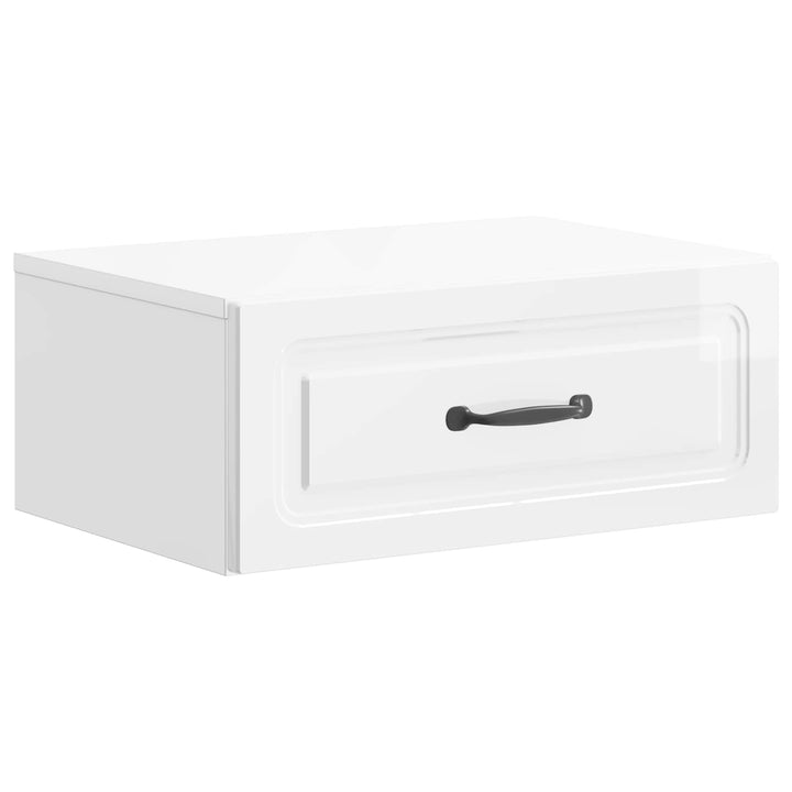 Væghængt Natbord 2 pcs Hvid højglans 49 x 34,5 x 20 cm
