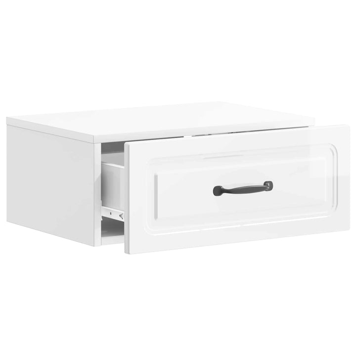 Væghængt Natbord 2 pcs Hvid højglans 49 x 34,5 x 20 cm