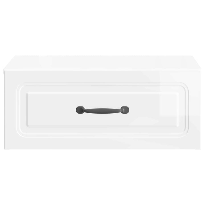 Væghængt Natbord 2 pcs Hvid højglans 49 x 34,5 x 20 cm