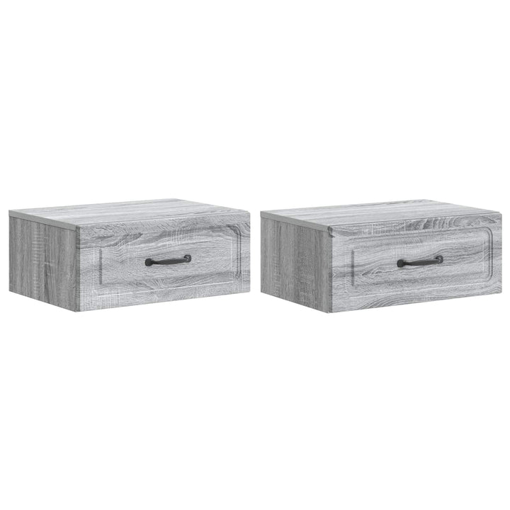 Væghængt Natbord 2 pcs Grå sonoma-eg 49 x 34,5 x 20 cm