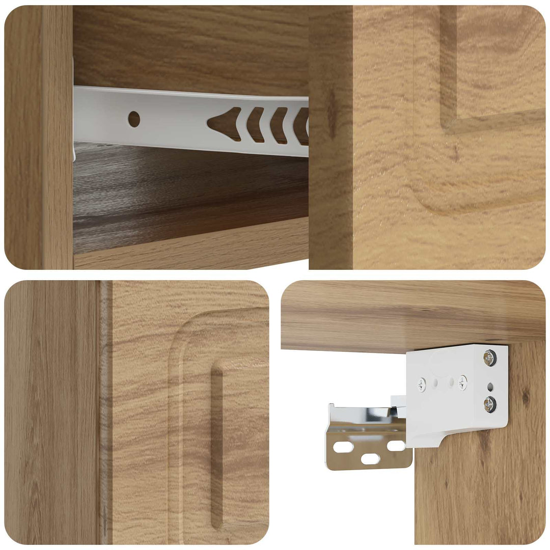Væghængt Natbord med skuffe 2 pcs Artisan-eg 49 x 34,5 x 20 cm