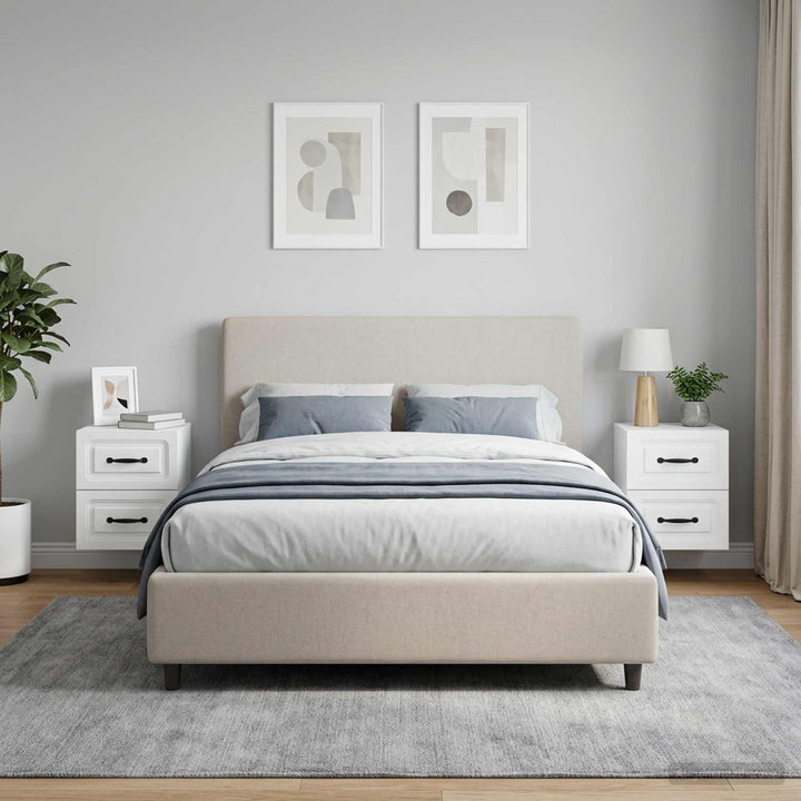 Væghængt Natbord 2 pcs Hvid 34,5 x 33 x 40 cm Konstrueret træ