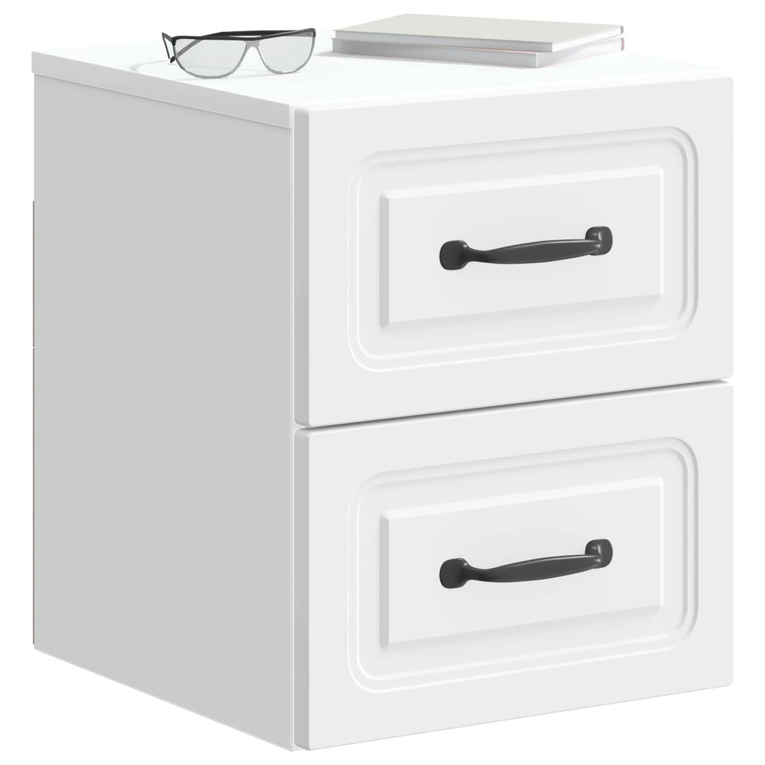 Væghængt Natbord 2 pcs Hvid 34,5 x 33 x 40 cm Konstrueret træ