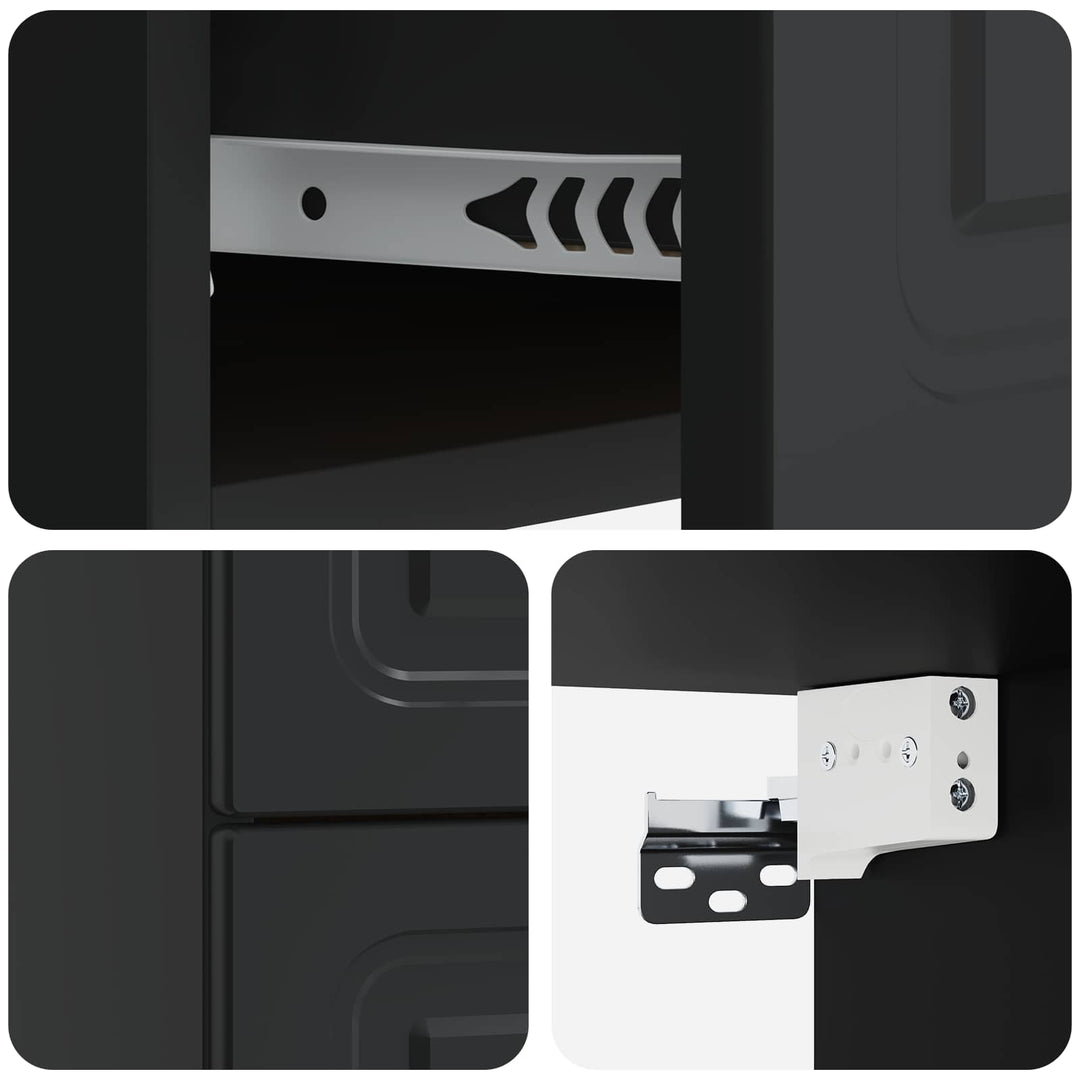 Væghængt Natbord 2 pcs Sort 34,5 x 33 x 40 cm Konstrueret træ