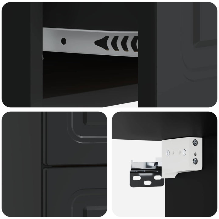 Væghængt Natbord 2 pcs Sort 34,5 x 33 x 40 cm Konstrueret træ