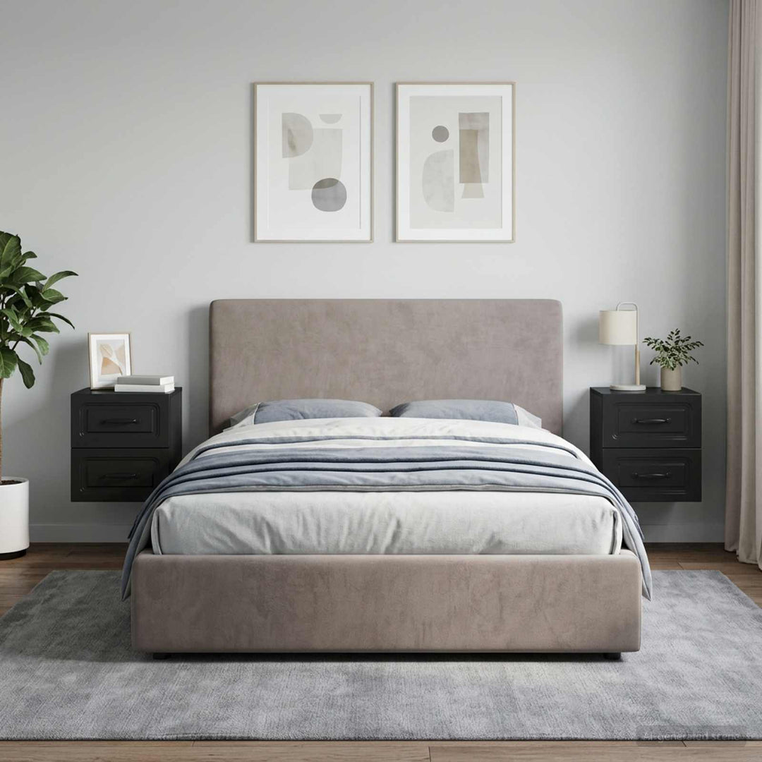 Væghængt Natbord 2 pcs Sort 34,5 x 33 x 40 cm Konstrueret træ