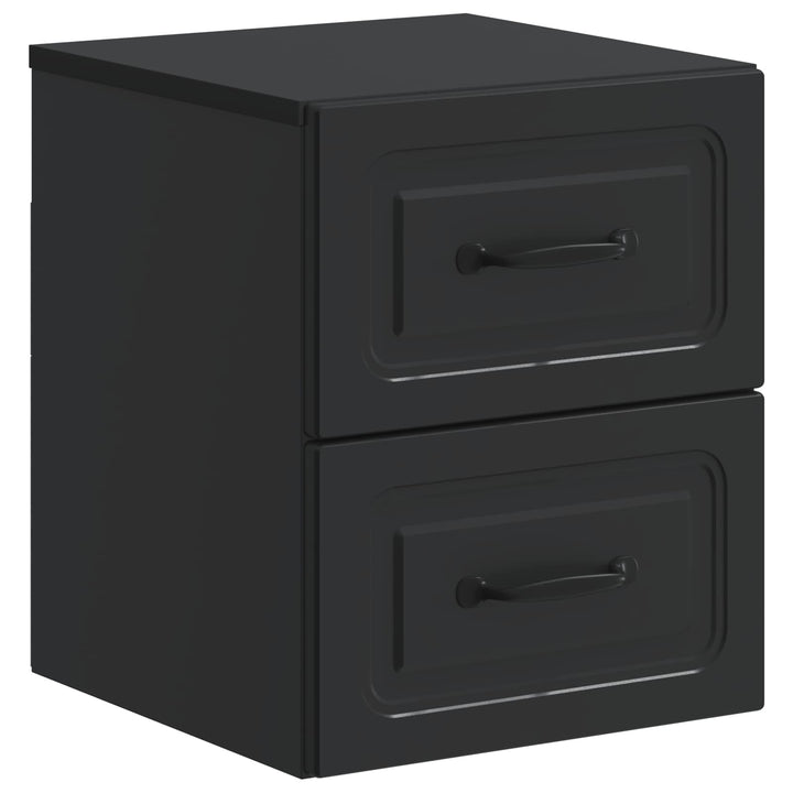 Væghængt Natbord 2 pcs Sort 34,5 x 33 x 40 cm Konstrueret træ