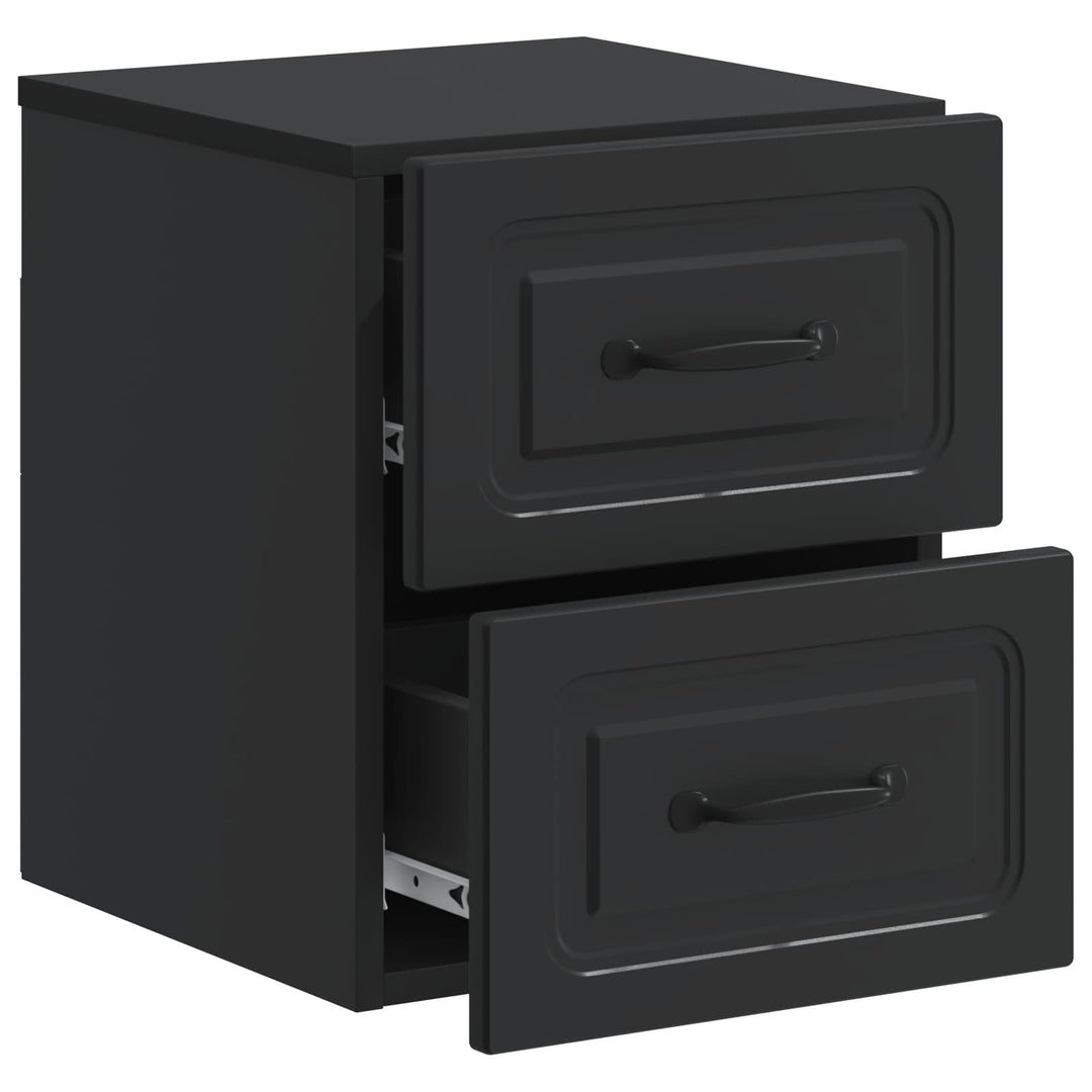 Væghængt Natbord 2 pcs Sort 34,5 x 33 x 40 cm Konstrueret træ