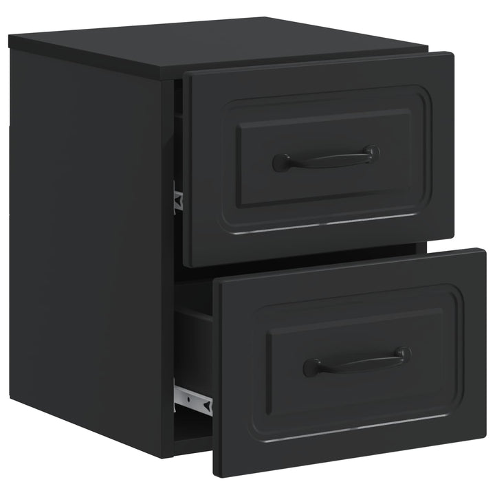 Væghængt Natbord 2 pcs Sort 34,5 x 33 x 40 cm Konstrueret træ