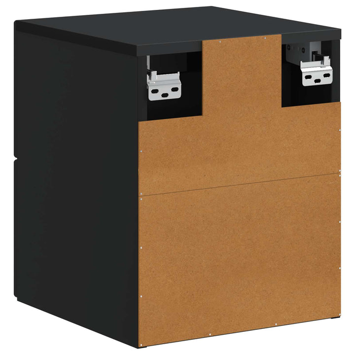 Væghængt Natbord 2 pcs Sort 34,5 x 33 x 40 cm Konstrueret træ