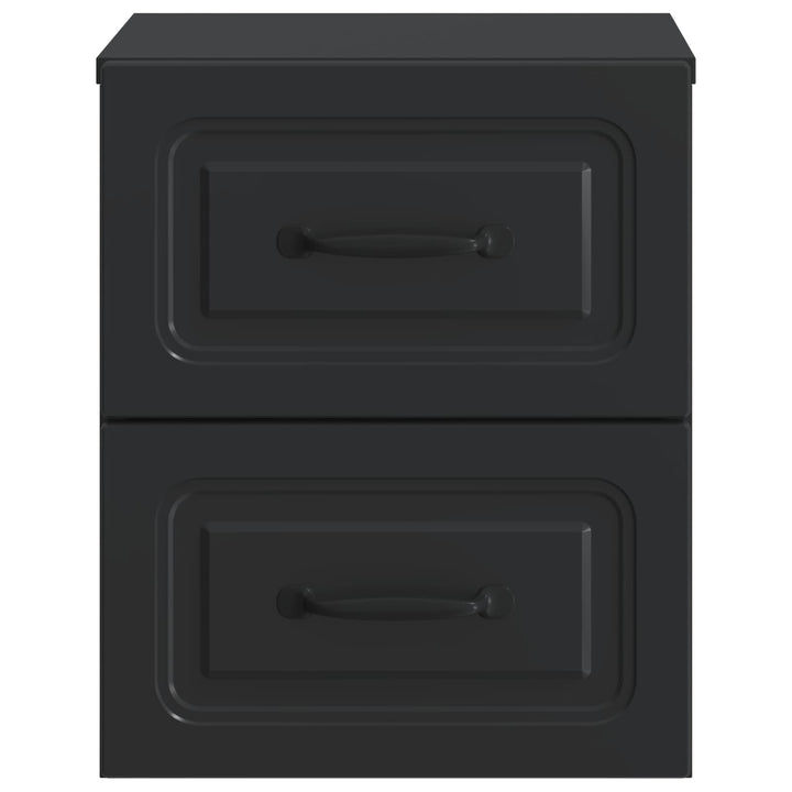 Væghængt Natbord 2 pcs Sort 34,5 x 33 x 40 cm Konstrueret træ