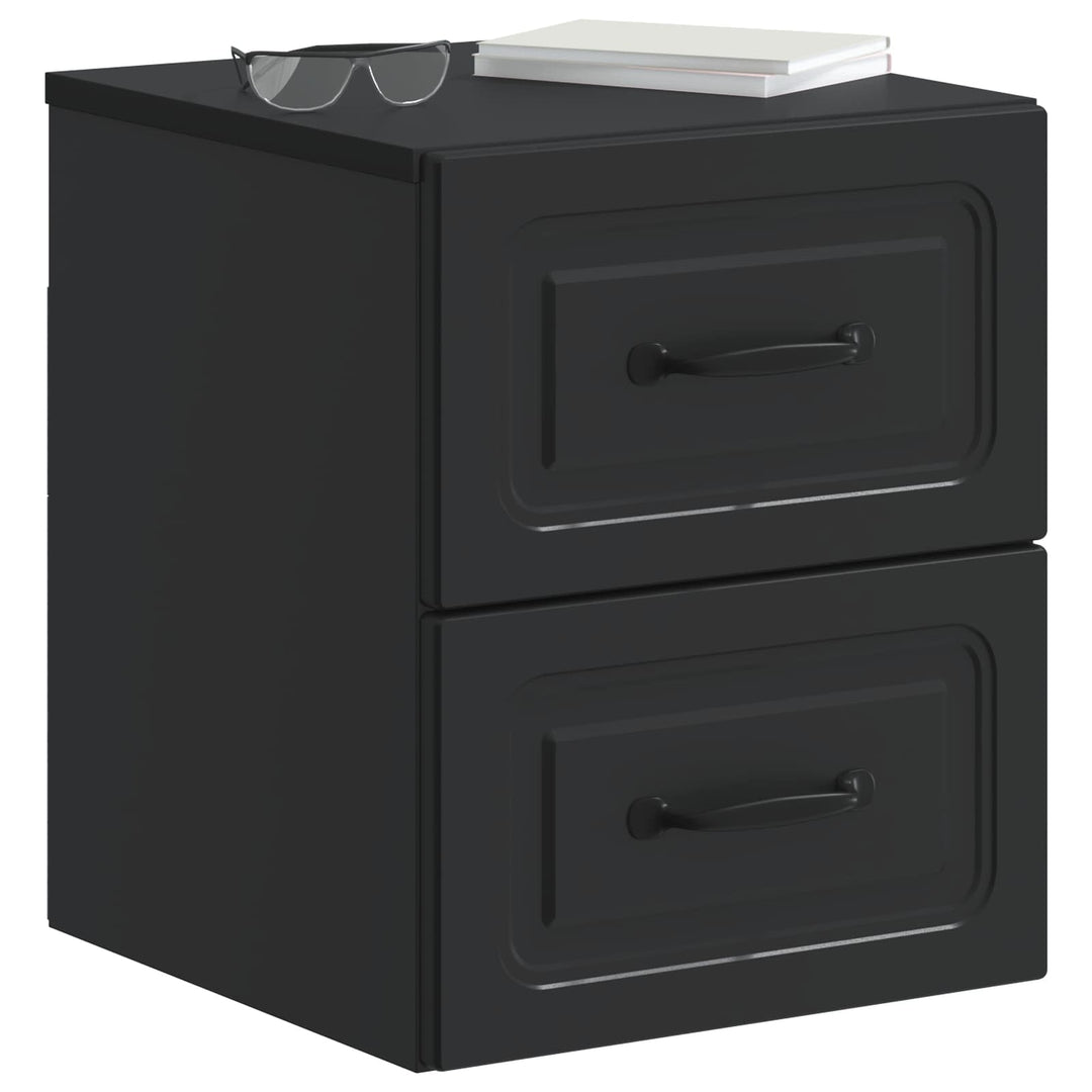 Væghængt Natbord 2 pcs Sort 34,5 x 33 x 40 cm Konstrueret træ
