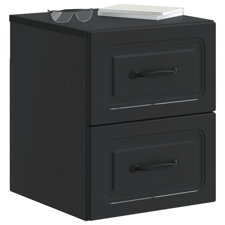 Væghængt Natbord 2 pcs Sort 34,5 x 33 x 40 cm Konstrueret træ