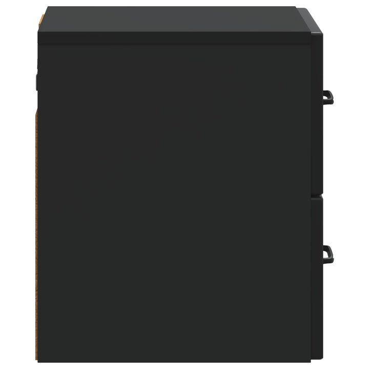 Væghængt Natbord 2 pcs Sort 34,5 x 33 x 40 cm Konstrueret træ