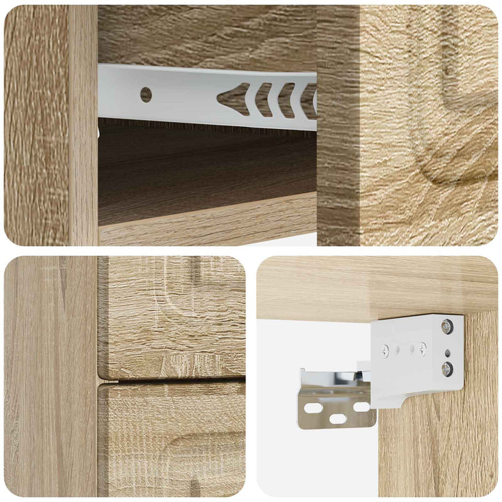 Væghængt Natbord med skuffe 2 pcs Sonoma-eg 34,5 x 33 x 40 cm