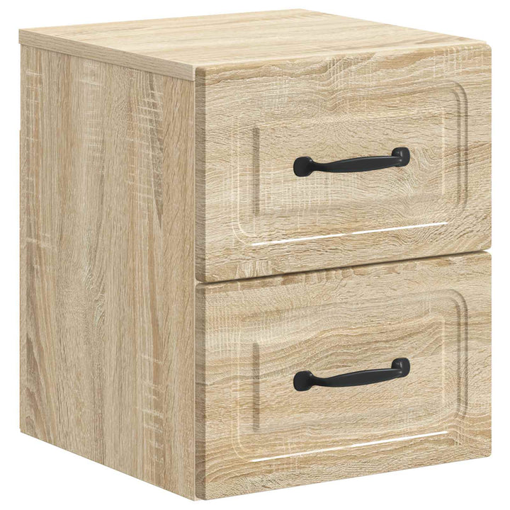 Væghængt Natbord med skuffe 2 pcs Sonoma-eg 34,5 x 33 x 40 cm