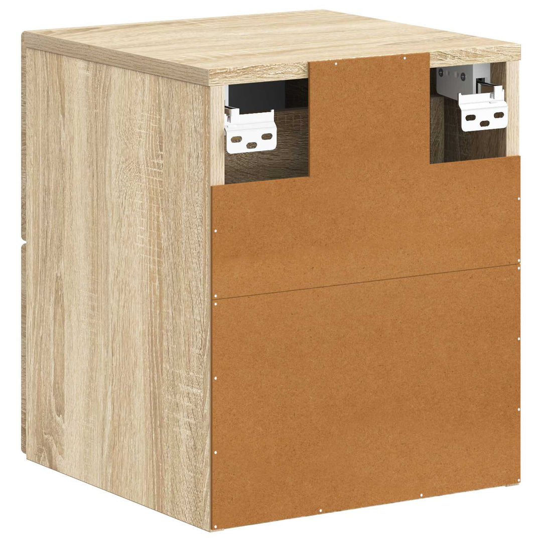 Væghængt Natbord med skuffe 2 pcs Sonoma-eg 34,5 x 33 x 40 cm