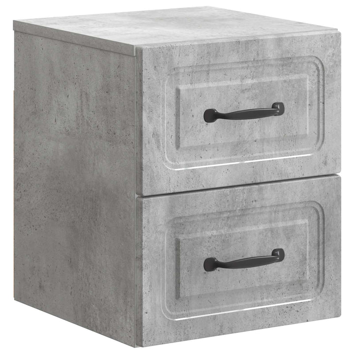 Væghængt Natbord Betongrå 34,5 x 33 x 40 cm Konstrueret træ