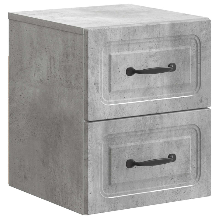 Væghængt Natbord med skuffe 2 pcs Betongrå 34,5 x 33 x 40 cm