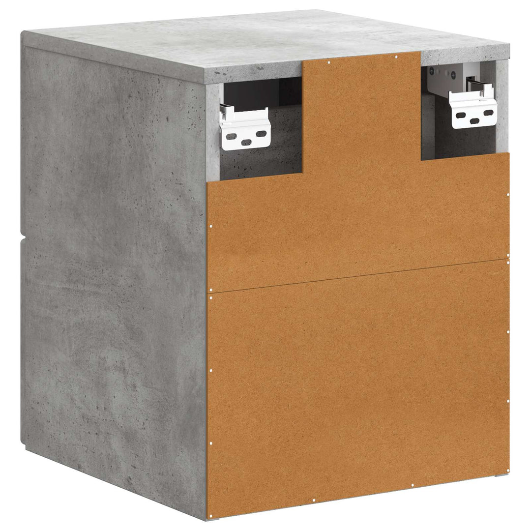 Væghængt Natbord med skuffe 2 pcs Betongrå 34,5 x 33 x 40 cm
