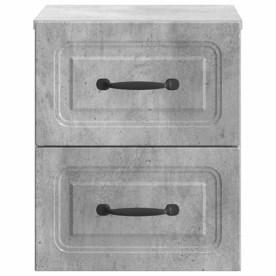 Væghængt Natbord med skuffe 2 pcs Betongrå 34,5 x 33 x 40 cm