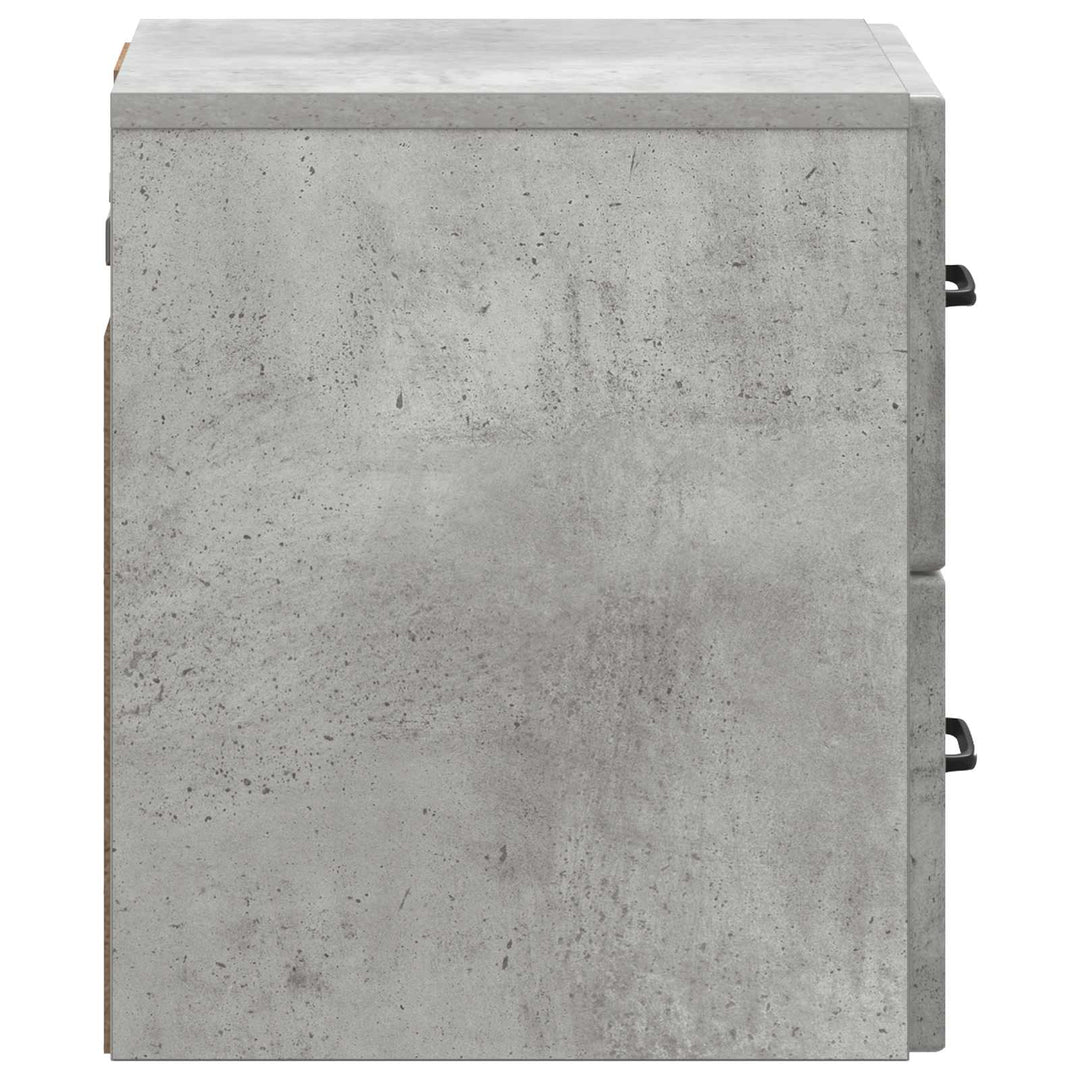 Væghængt Natbord med skuffe 2 pcs Betongrå 34,5 x 33 x 40 cm